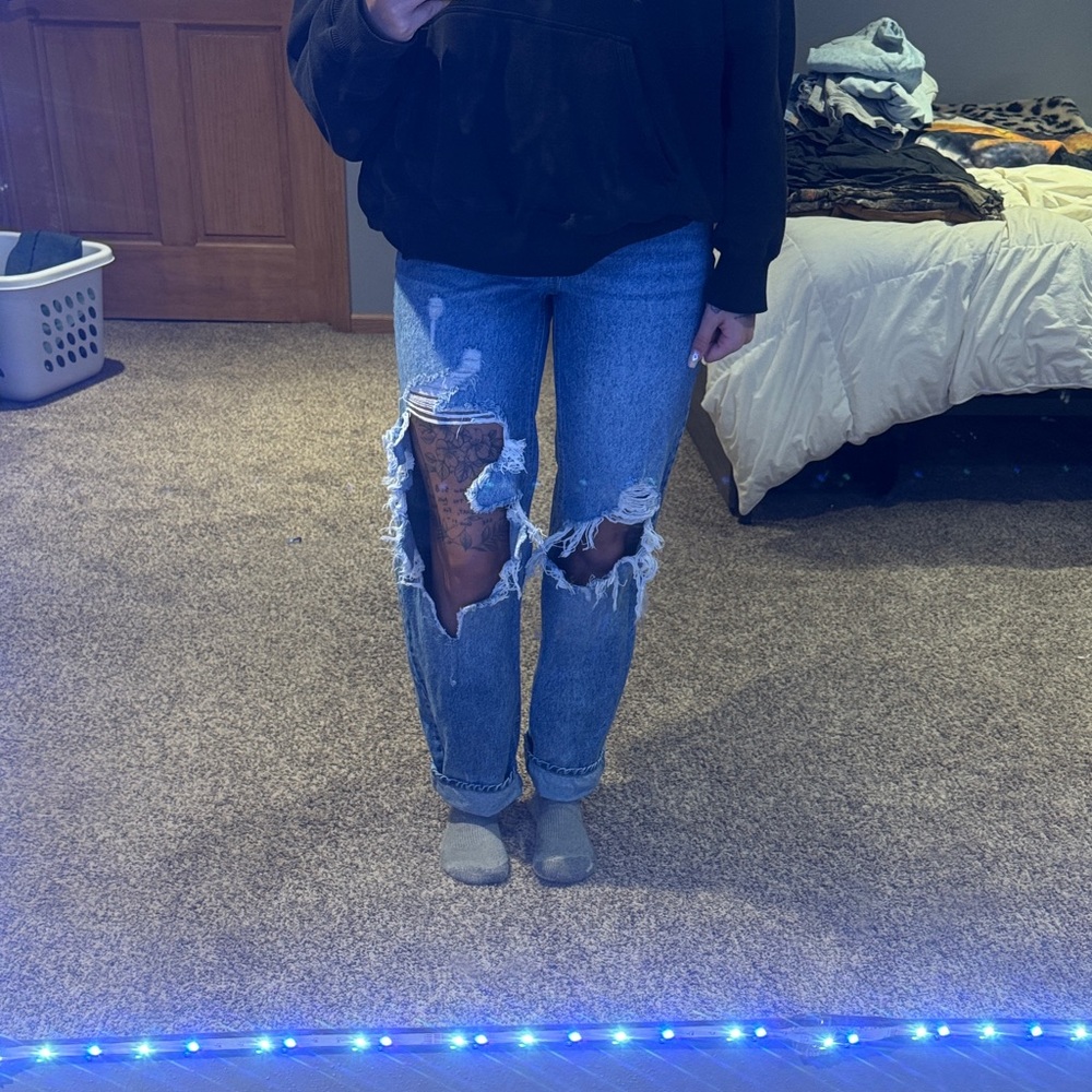 PacSun Ripped Blue Boyfriend Jeans